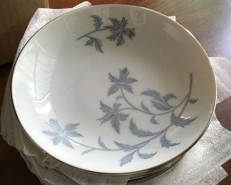 Blue Brocade Coupe Soup Bowl