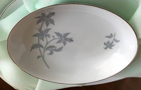 Blue Brocade 10" Oval Serving Platter