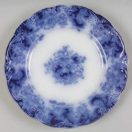Ormonde Flow Blue (Scalloped and Embossed) Dinner Plate