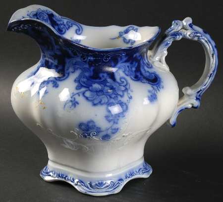 Ormonde Flow Blue (Scalloped and Embossed) 42 Oz Pitcher