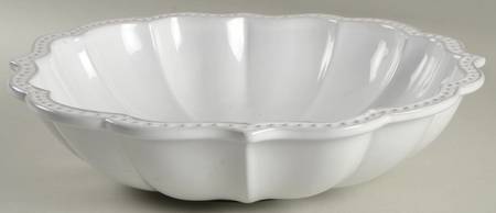 Belle Provence Whitewashed 13" Large Salad Serving Bowl