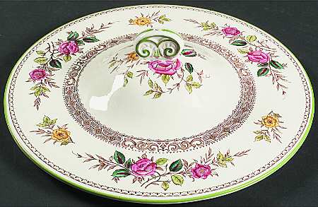 Beaconsfield (Pink Flowers) Lid for Round Vegetable