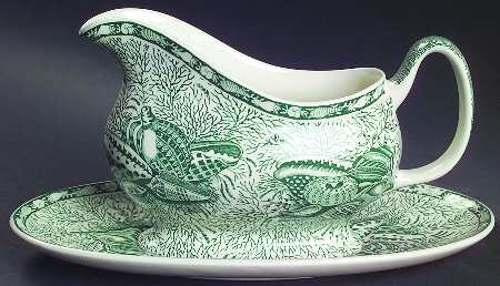 Torquay Green (No Trim) Gravy Boat & Underplate