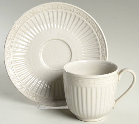 Countryside Antique Flat Cup & Saucer Set