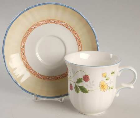 Country Fresh Flat Cup & Saucer Set