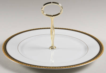 Monarchy Gold Round Serving Plate with Center Handle (Dp) Hc