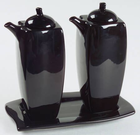 Simplicity Black Hypnotic Wave (KT532) (5 Piece) Cruet Set