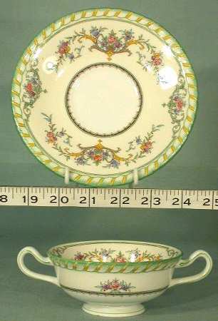 B1172 Footed Cream Soup Bowl & Saucer Set