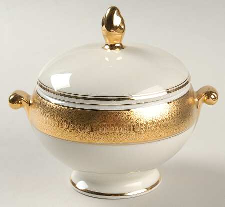 Opera Gold Sugar Bowl & Lid