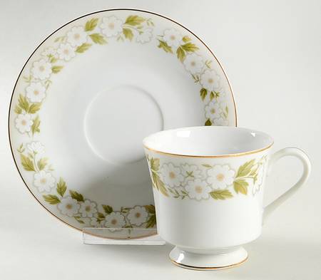 Morning Mist Footed Cup & Saucer Set
