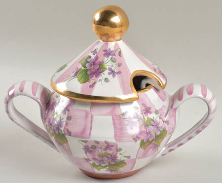 Rose Petal Sugar Bowl & Lid