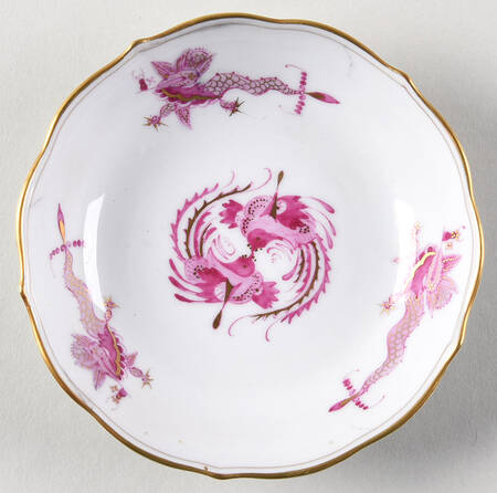 Dragon Pink (Gold Accent) Saucer for Flat Demitasse Cup