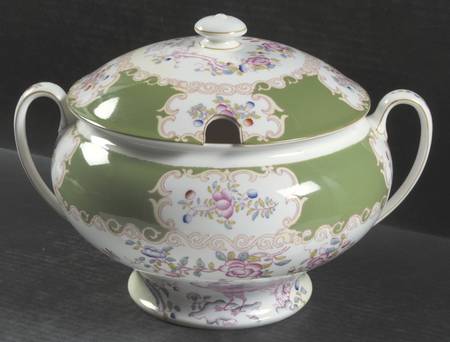 Cockatrice Green (Smooth, Wreath Backstamp) Tureen &  Lid