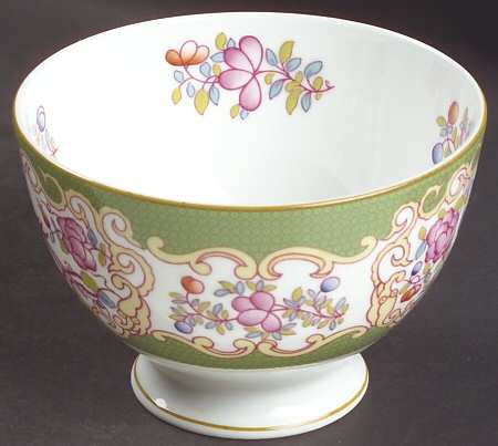 Cockatrice Green (Smooth, Wreath Backstamp) Open Sugar Bowl