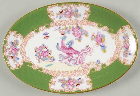 Cockatrice Green (Smooth, Wreath Backstamp) Pickle Dish