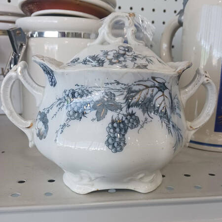 Bramble Blue Sugar Bowl & Lid