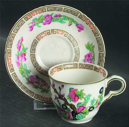 Indian Tree (Green Trim, Scalloped) by John Maddock &amp; Sons