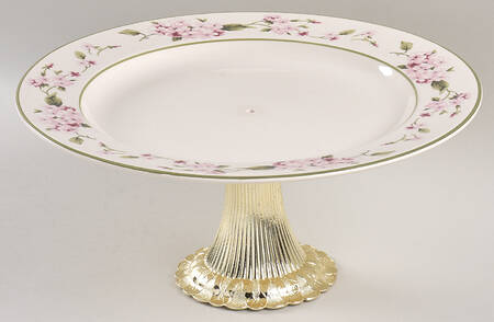 Hydrangea Cake Stand with 4"-5" Metal Pedestal  Hc