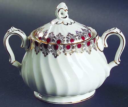 Ruby Jewel Sugar Bowl & Lid