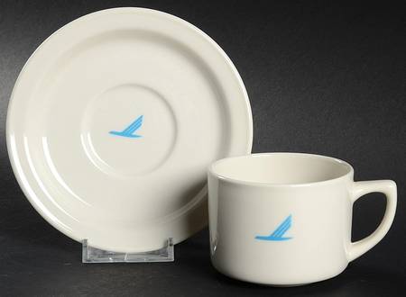 Piedmont Blue Bird Flat Cup & Saucer Set