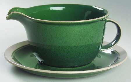Stone Craft Hunter Green Gravy Boat & Underplate