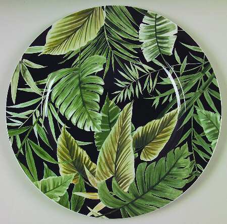 Tropical Garden Black Service Plate (Charger)