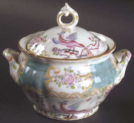 Cockatrice Turquoise (Scalloped) Sugar Bowl & Lid