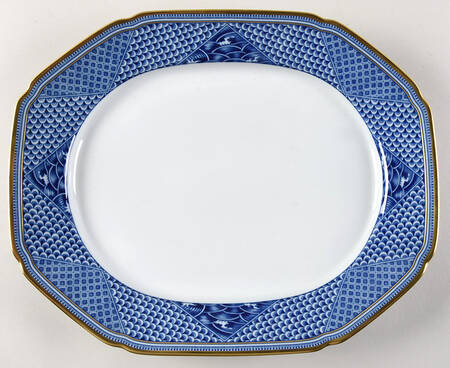 Indigo Wave 15" Octagonal Serving Platter