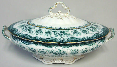 Waverley Teal Blue Oval Covered Vegetable