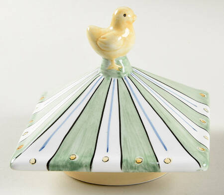 Rooster and Chicks Lid for Small Canister
