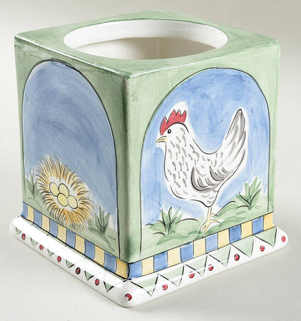 Rooster and Chicks Small Canister No Lid