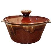Brown Drip 1.5 Qt Round Covered Casserole