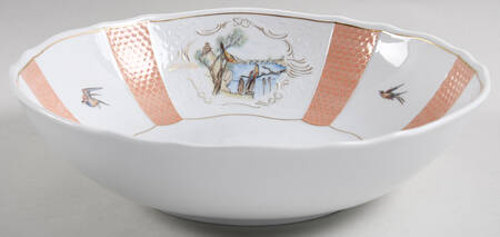 Birdsong Salmon 10" Round Vegetable Bowl