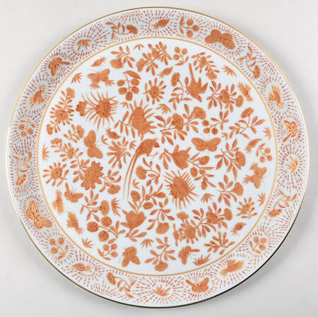 Sacred Bird & Butterfly (2004, Gold Accents) Cake Plate