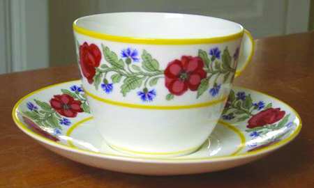 Poppies Flat Cup & Saucer Set