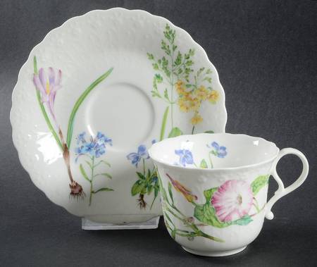 Floral Medley Flat Cup & Saucer Set