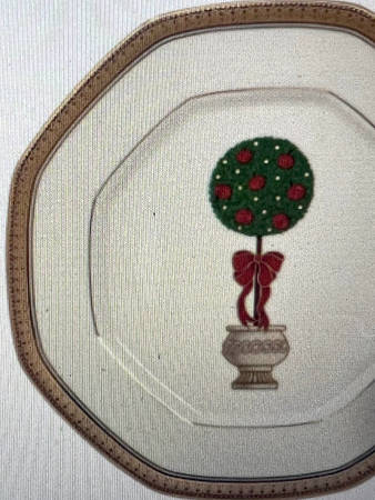 Topiary (Gold, No Color Band) Octagonal Luncheon Plate