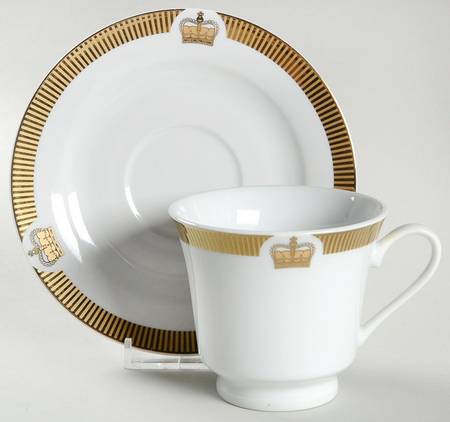 Majestic Crown Footed Cup & Saucer Set