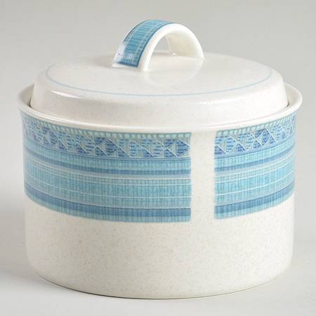 Turquoise Mosaic Sugar Bowl & Lid
