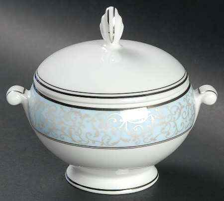 Parchment Blue Sugar Bowl & Lid by Mikasa