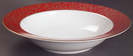 Parchment Red 10" Round Vegetable Bowl