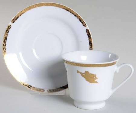 Cherubs Footed Cup & Saucer Set