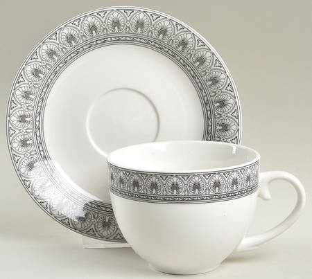 Greek Vase Flat Cup & Saucer Set