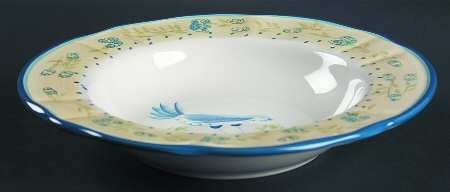 Rooster Large Rim Soup Bowl