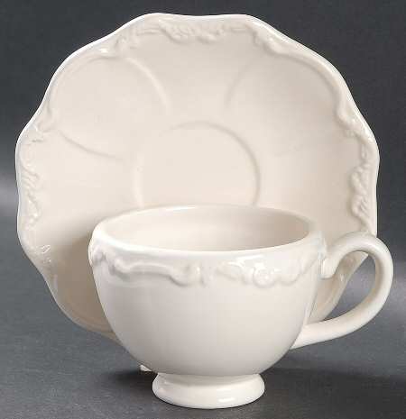 Scallop (Embossed) Footed Cup & Saucer Set