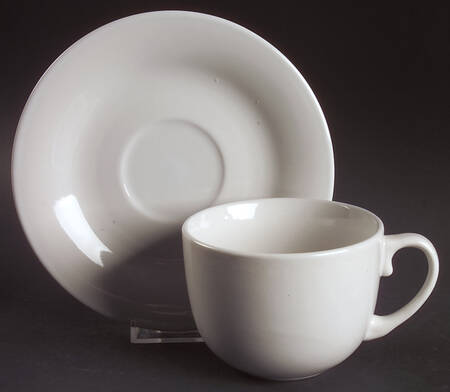Classic White Flat Cup & Saucer Set