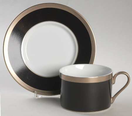 Tuxedo Black Flat Cup & Saucer Set