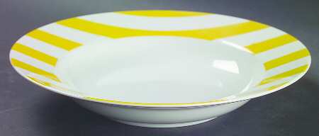 Awnings Stripe Lemon 9" Soup/Pasta Bowl