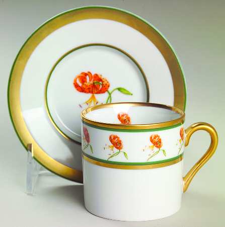 Mamie's Garden Flat Demitasse Cup & Saucer Set