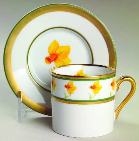Mamie's Garden Flat Demitasse Cup & Saucer Set